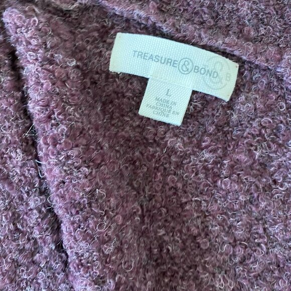 TREASURE Bond Cardigan New BNWT Cozy Dark Purple - Picture 8 of 13